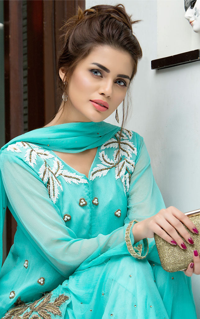 Embroidered Gharara Suit | GFC16 | G670 - SANA'S