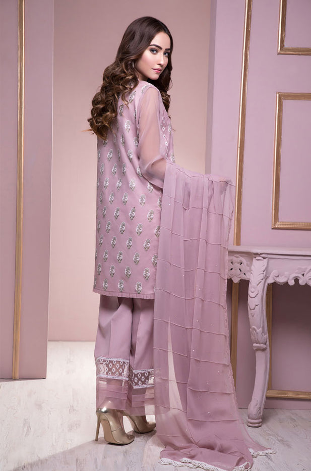 Screen Printed Sequins Handwork Raw Silk 3pc Suit | SHAHIZAIB Vol 2 | S749
