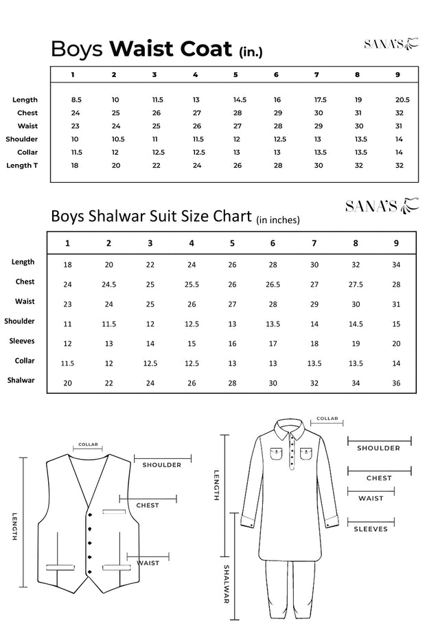 Embroidered Waist Coat Suit | BFC16 | D520 - SANA'S