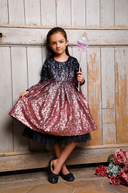 Two Tone Sequins Net Frock | WC1920 | F2068