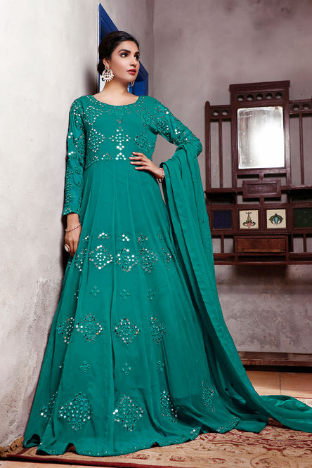Mirror Embroidered Long Net Maxi | SIRA | M202060